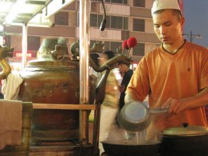 They made some almond paste thich tea thing from inside the dragon pot. They made some almond paste thich tea thing from inside the dragon pot.
