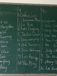 The second classes list.