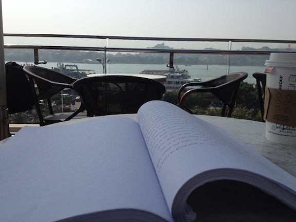 Reading my book, sipping on a tea and looking out to the ocean. Not bad for a staycation.
